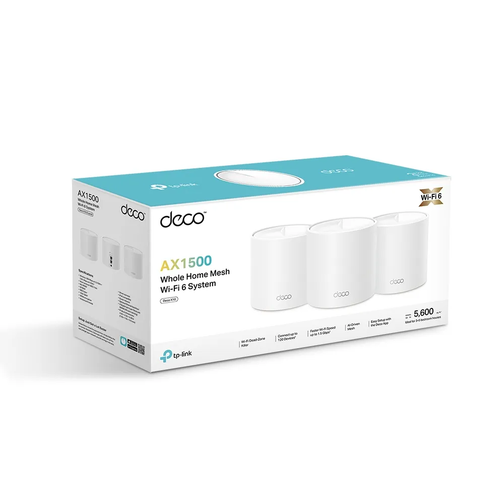 TP-Link Deco X10 AX1500 Whole Home Mesh Wi-Fi 6 System (Pack Of 3) view 2